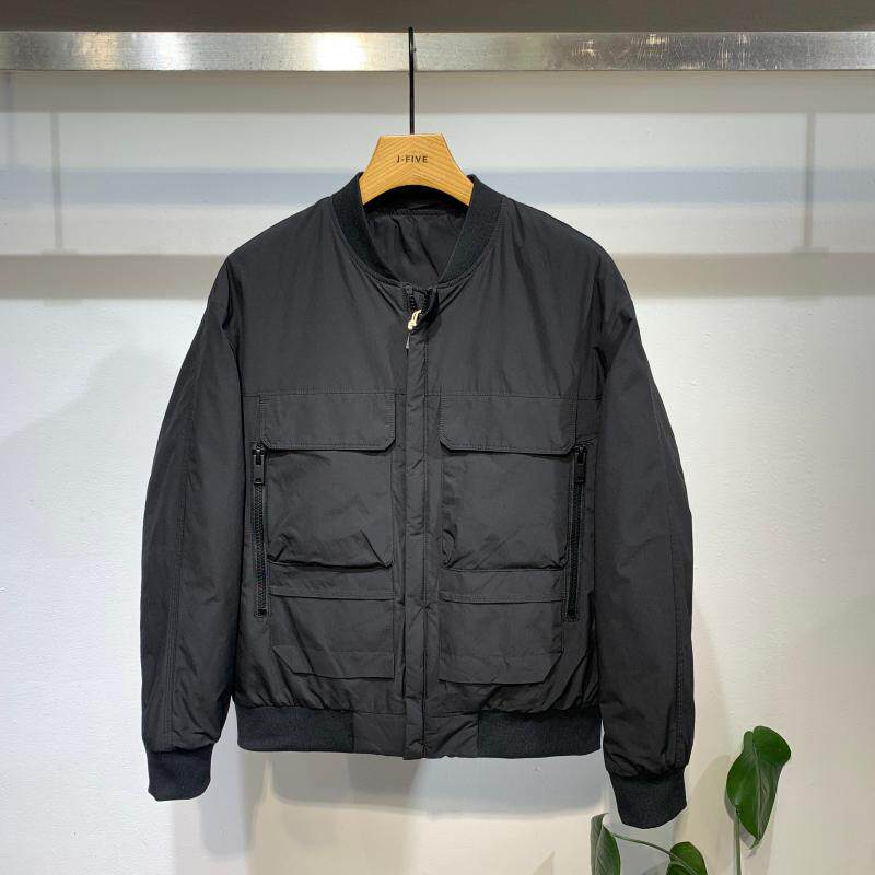 羽绒服男秋冬2021新款短款棒球领外套时尚短款大兜上衣青年衣服