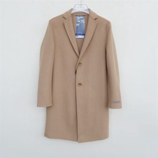拉夏PT系列商场撤柜男装 商务休闲高级羊毛双面呢短大衣2A2801浅驼