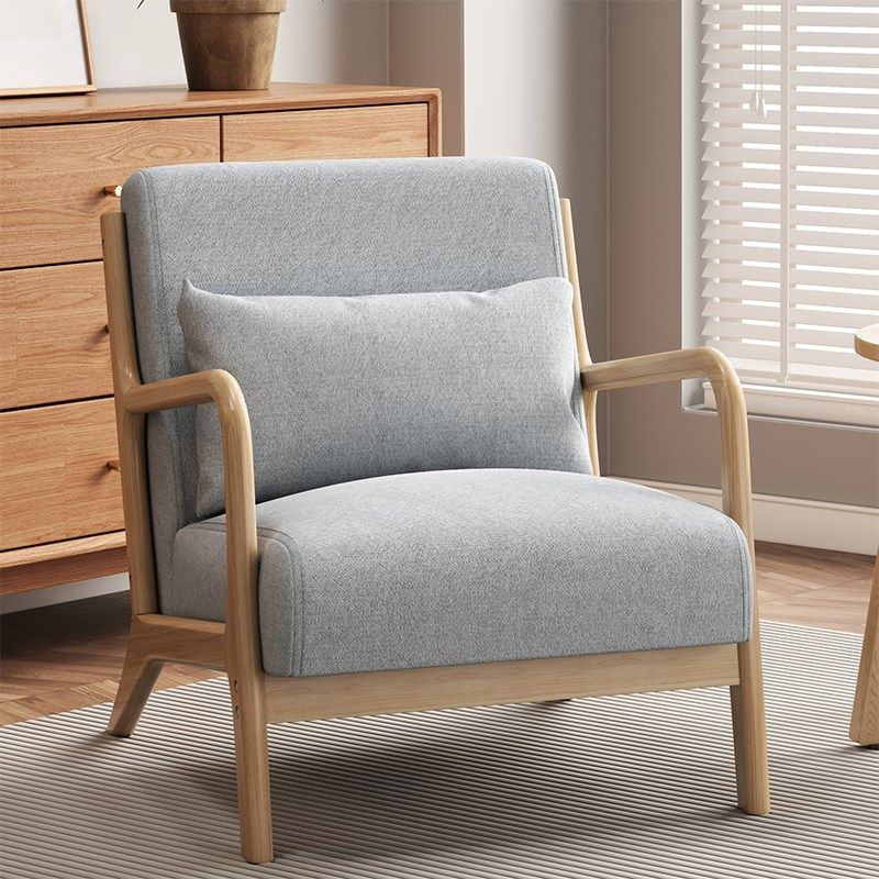 北欧实木单人沙发椅子小户型客厅卧室网红阳台休闲椅小型极简单椅,住宅家具,沙发椅,淘宝优惠券,粉丝福利购,淘宝优惠卷