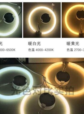 环形灯管家用t5t6圆形吸顶灯管四针三基D色白光22W32W40W55W节能