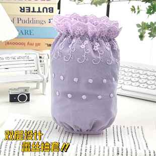 白色蕾丝短款袖套女秋冬办公室羽绒服套袖学生浅绿色工作防脏护袖