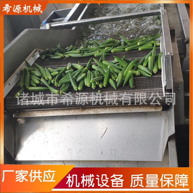 速冻秋葵生产线 秋葵气泡清洗机 希源黄秋葵清洗蒸煮机厂家