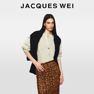 JACQUES 女两件套 WEI2026新年胶囊系列马年CNY浅绿色条纹披肩衬衫