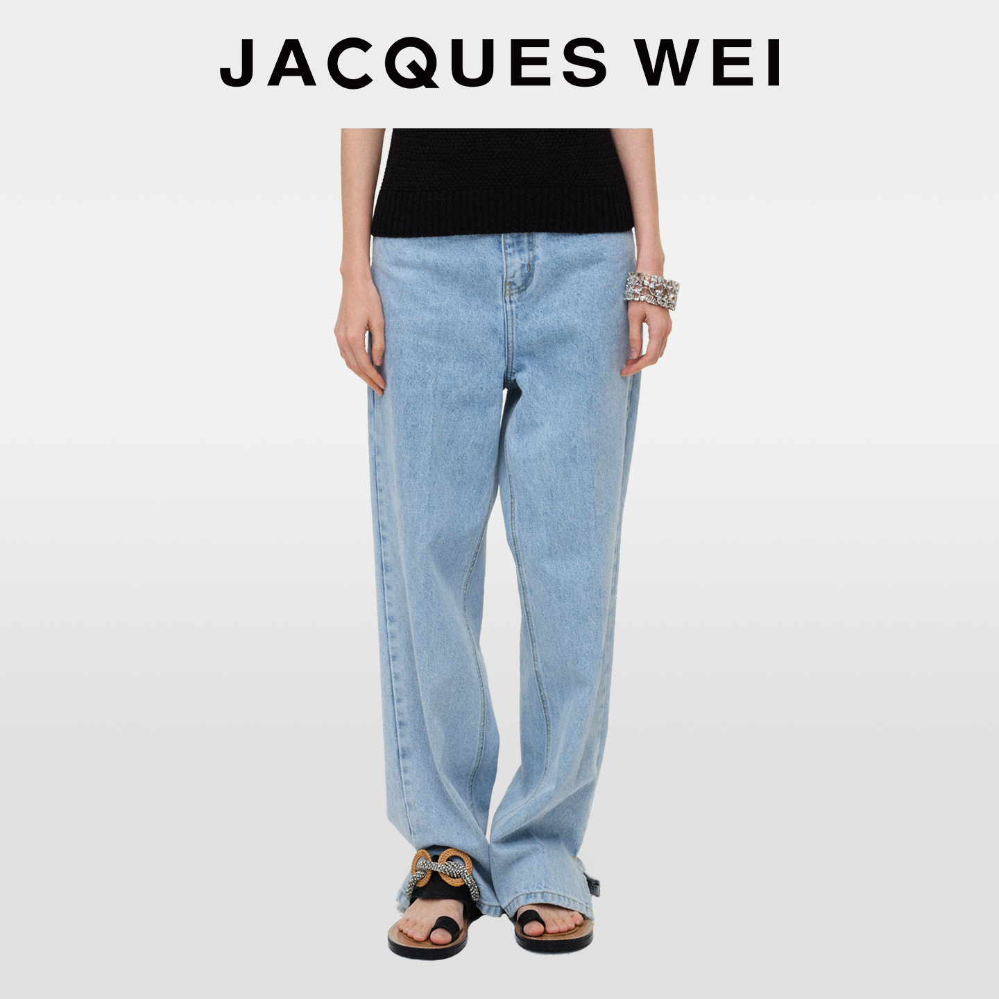 JACQUESWEI设计师款水洗牛仔裤女