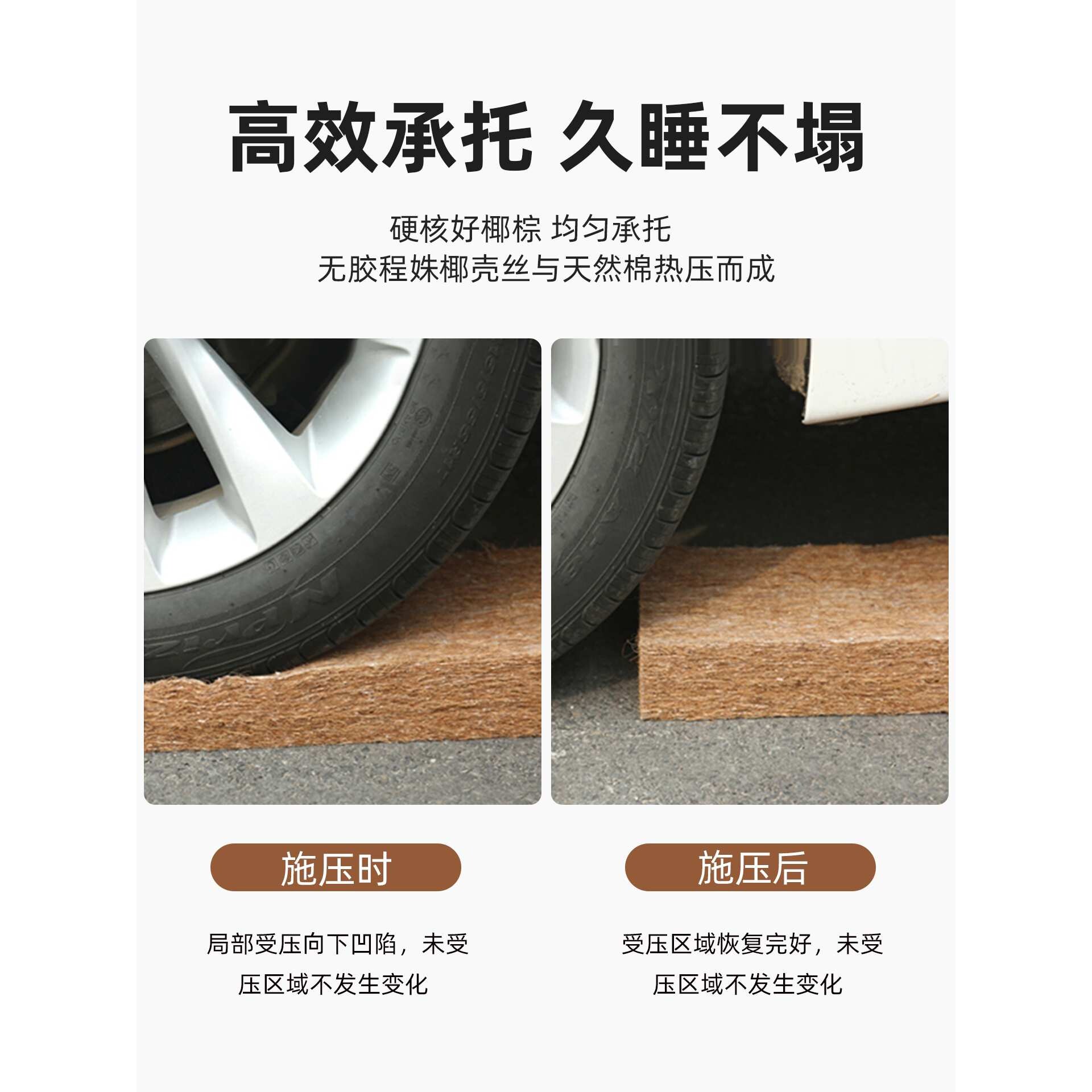 天然椰棕棕榈床垫棕垫1.5米1.8m经济型薄款1.2硬垫席梦思定 做双