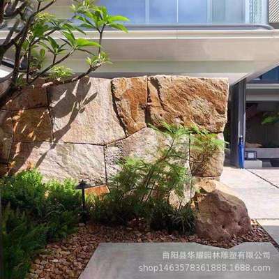 天然砌墙石石文化石乱形墙外砖垒砌石板别墅花园铺路石砌石墙