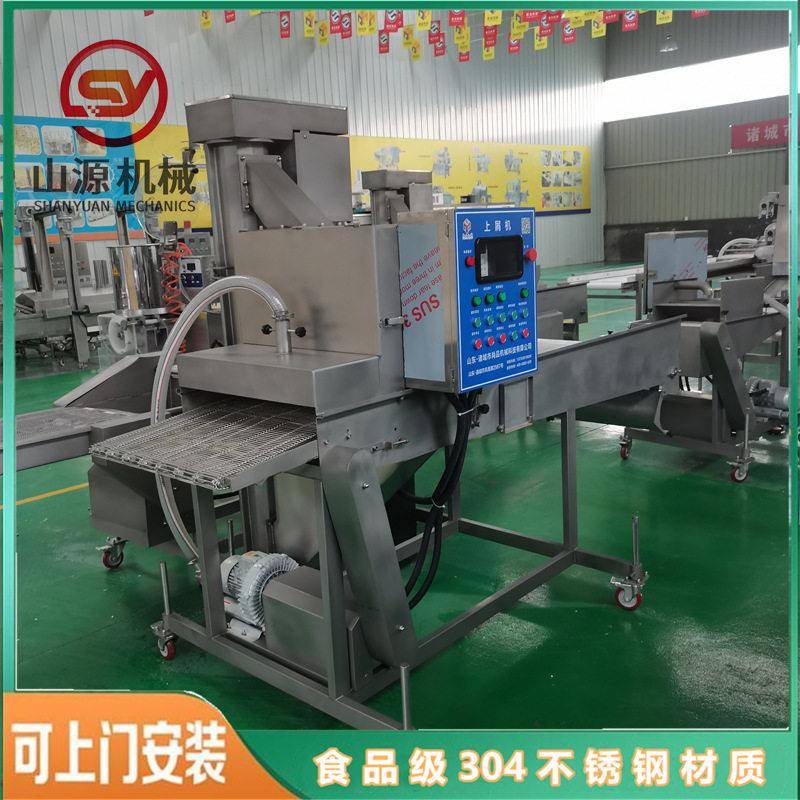 鸡肉小吃上糠机型号齐全裹糠机设备自动化爆浆鸡排上糠机技术
