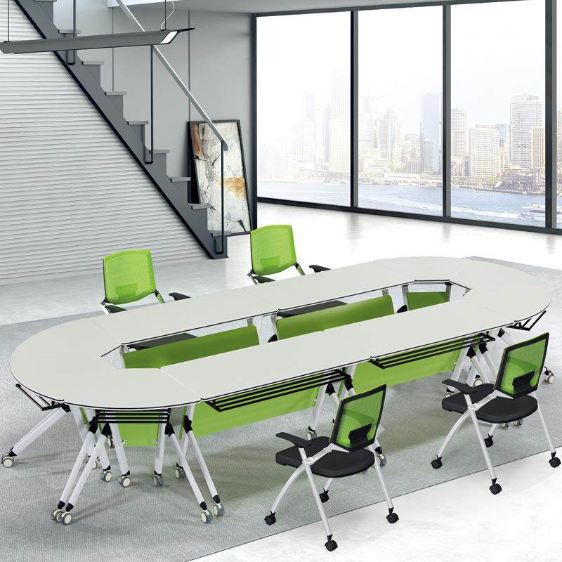 简易扇形圆形椭形组合会议培训桌学校智慧课室长条桌百变会议桌