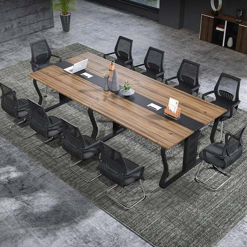 会议室长方形会议桌长条桌培训桌办公洽淡桌椅组合接待桌简约现代