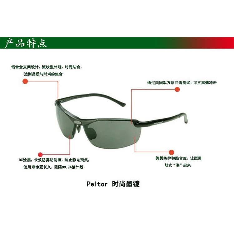 3M Peltor LE400G 40178 铝合金框架高端墨镜 防雾防刮擦眼镜