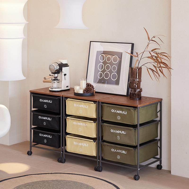 简约风复古铁艺帆布组合抽屉多层柜衣架储物置物架桌下整理移动柜,特色手工艺,其他特色工艺品,淘宝优惠券,粉丝福利购,淘宝优惠卷