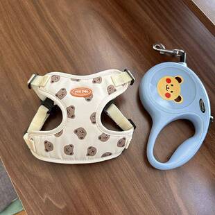 狗狗牵引绳小型犬背心式柯基比熊泰迪中型犬胸背带遛不勒脖狗绳