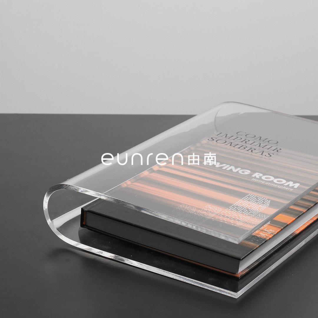 简约现代创意亚克力书架摆件样板房间书房收纳杂志书籍罩软装饰品