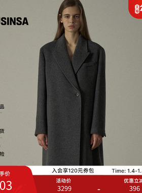 FACADE PATTERN韩国25秋冬羊绒腰带大衣毛呢外套MUSINSA