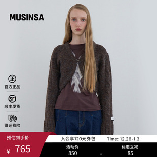 针织上衣波莱罗针织衫 KIJUN韩国女士25秋季 外套MUSINSA 含羊毛