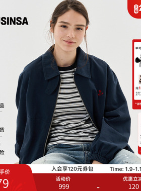 AECA韩国男女25秋季新款情侣休闲百搭翻领外套拉链款夹克MUSINSA