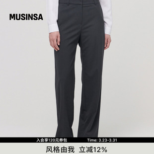 裤 女士高腰显瘦直筒弹力休闲西装 standard韩国春季 musinsa
