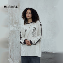1993 STUDIO男女同款25秋季LOGO图案运动复古休闲长袖T恤MUSINSA