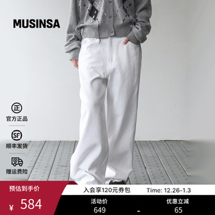 长裤 ROCKCAKE韩国 直筒休闲裤 休闲纯色字母时尚 MUSINSA 女士25秋季