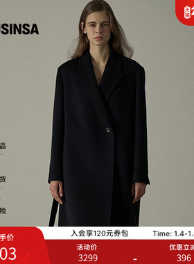 FACADE PATTERN韩国女士25冬季休闲时尚羊绒腰带大衣MUSINSA