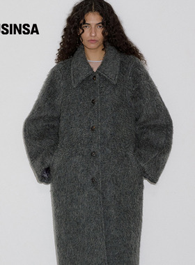 overdue flair韩国女士25秋季宽松廓形毛呢大衣长款外套MUSINSA