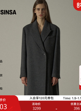 FACADE PATTERN韩国25秋冬羊绒腰带大衣毛呢外套MUSINSA