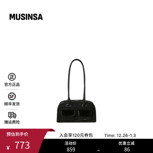 STAND 简约哑光皮革通勤实用保龄球包MUSINSA OIL韩国女士25冬季