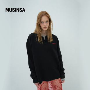 上衣MUSINSA 宽松长袖 overdue flair韩国女士25秋冬复古皮克衬衫