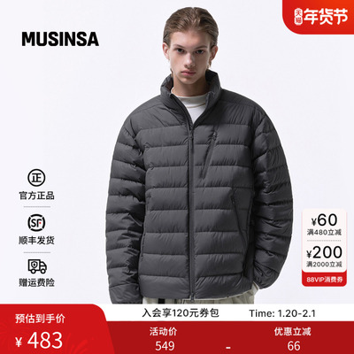 musinsa standard韩国25冬季男士休闲纯色百搭高领轻量羽绒夹克
