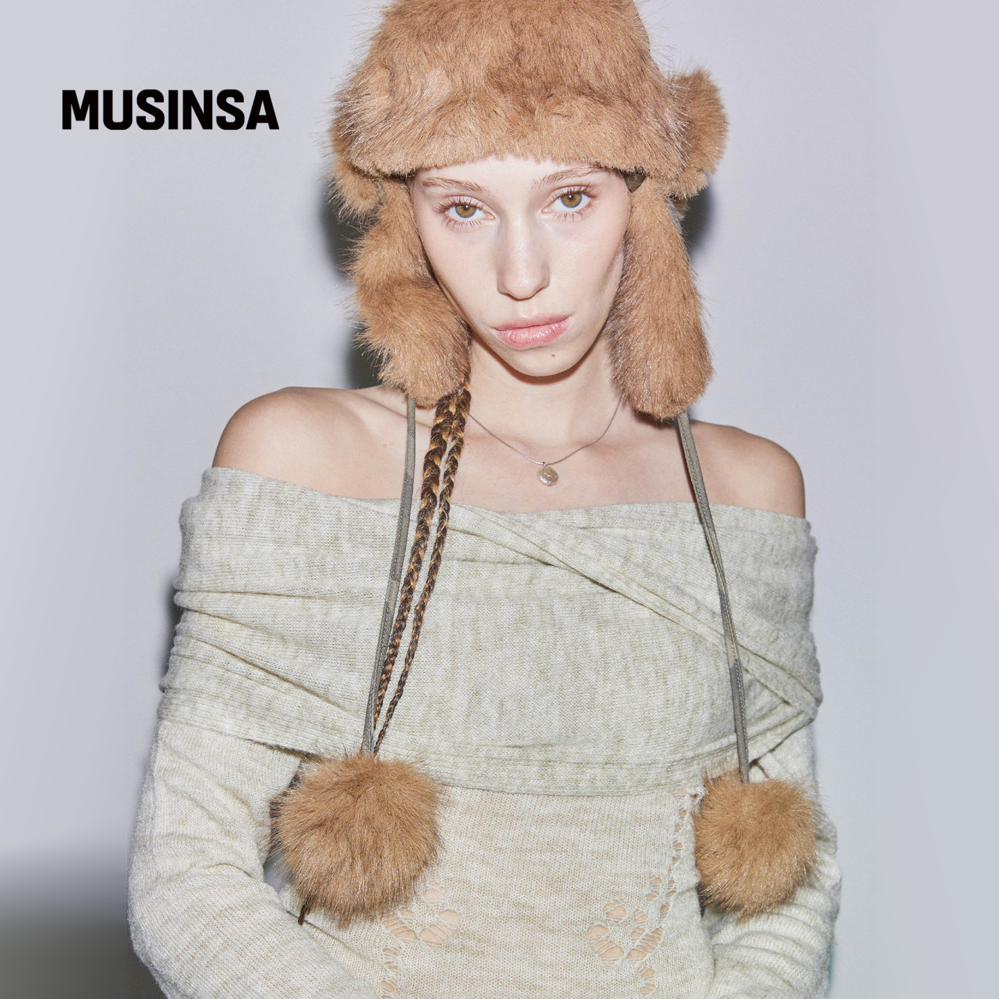 提花士兵帽复古护耳毛绒帽