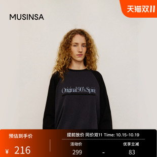 1993 STUDIO男女同款 长袖 抢先购 T恤 插肩袖 MUSINSA 美式 25秋季