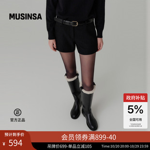 Lookast韩国26秋冬新品女士时尚潮流气质简约休闲毛呢短裤MUSINSA