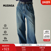 FACADE MUSINSA 高腰做旧直筒裤 PATTERN韩国25秋冬经典 宽牛仔裤