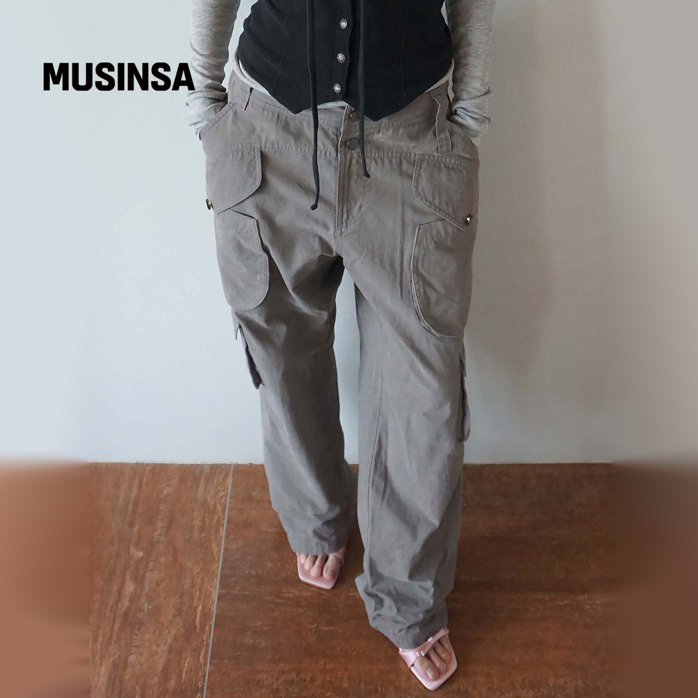 复古宽松直筒中性风长裤工装裤