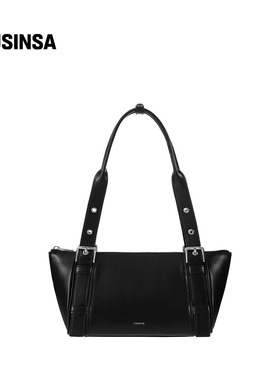 STAND OIL韩国女士25冬季光面皮革宽肩带设计单肩帆船包包MUSINSA