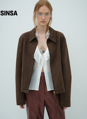 overdue flair韩国女士25秋冬西方绒面革翻领复古风外套MUSINSA