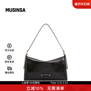 LOEUVRE韩国女士25秋季官方亮面皮质单肩斜挎腋下包MUSINSA