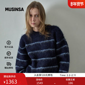 FACADE PATTERN韩国25秋冬羊驼条纹毛衣宽松慵懒风针织衫 MUSINSA