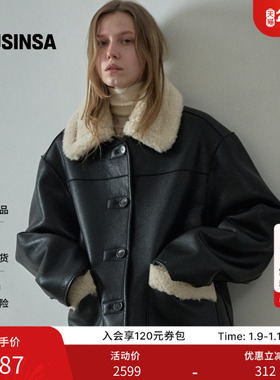 FACADE PATTERN韩国女士25冬季复古毛呢双面穆斯坦格外套 MUSINSA