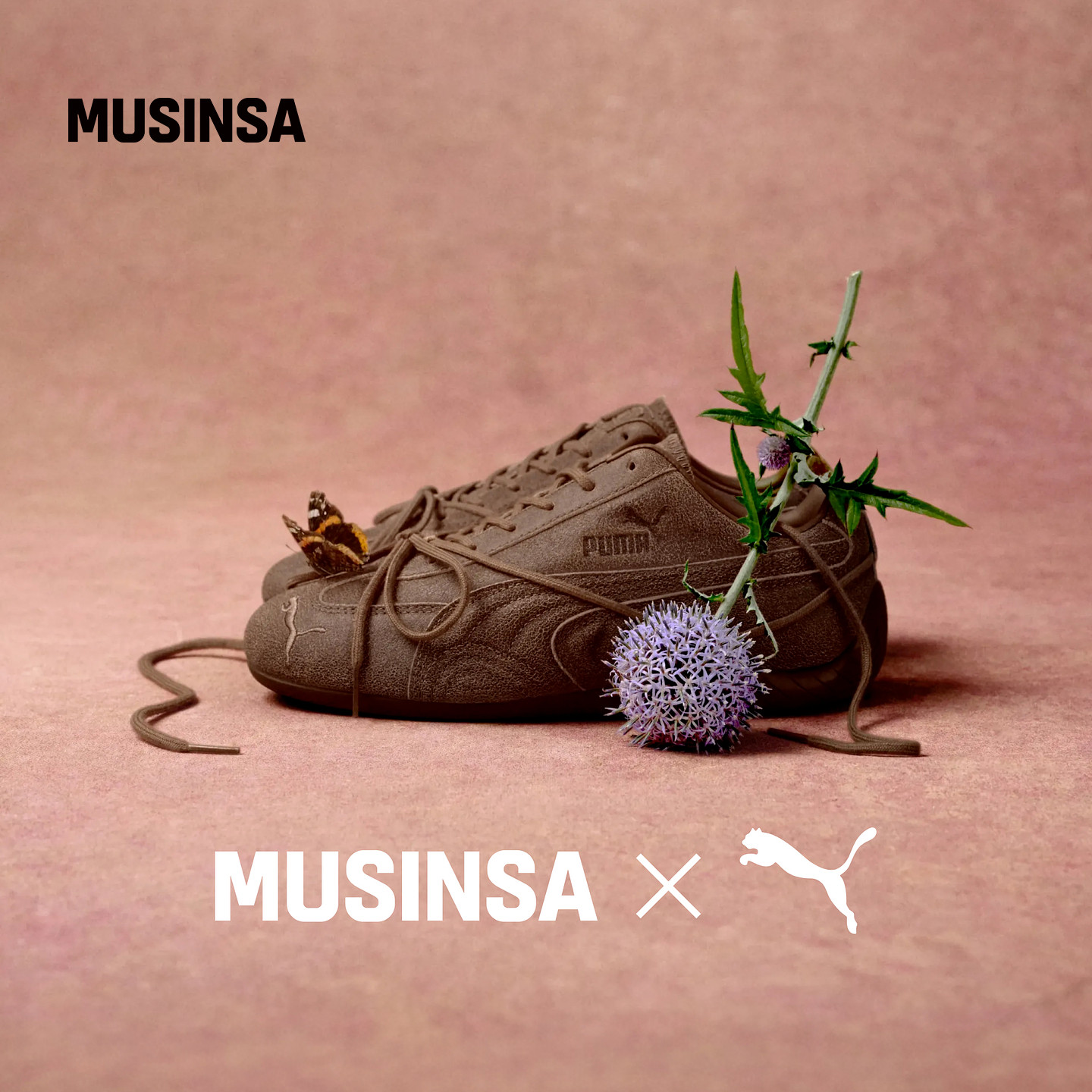 PUMA X ROSÉ联名韩国26秋冬新品女士休闲裂纹薄底赛车鞋MUSINSA