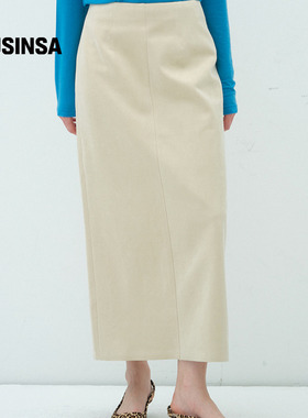 overdue flair韩国女士25秋冬绒面长裙简约通勤风显瘦长裙MUSINSA