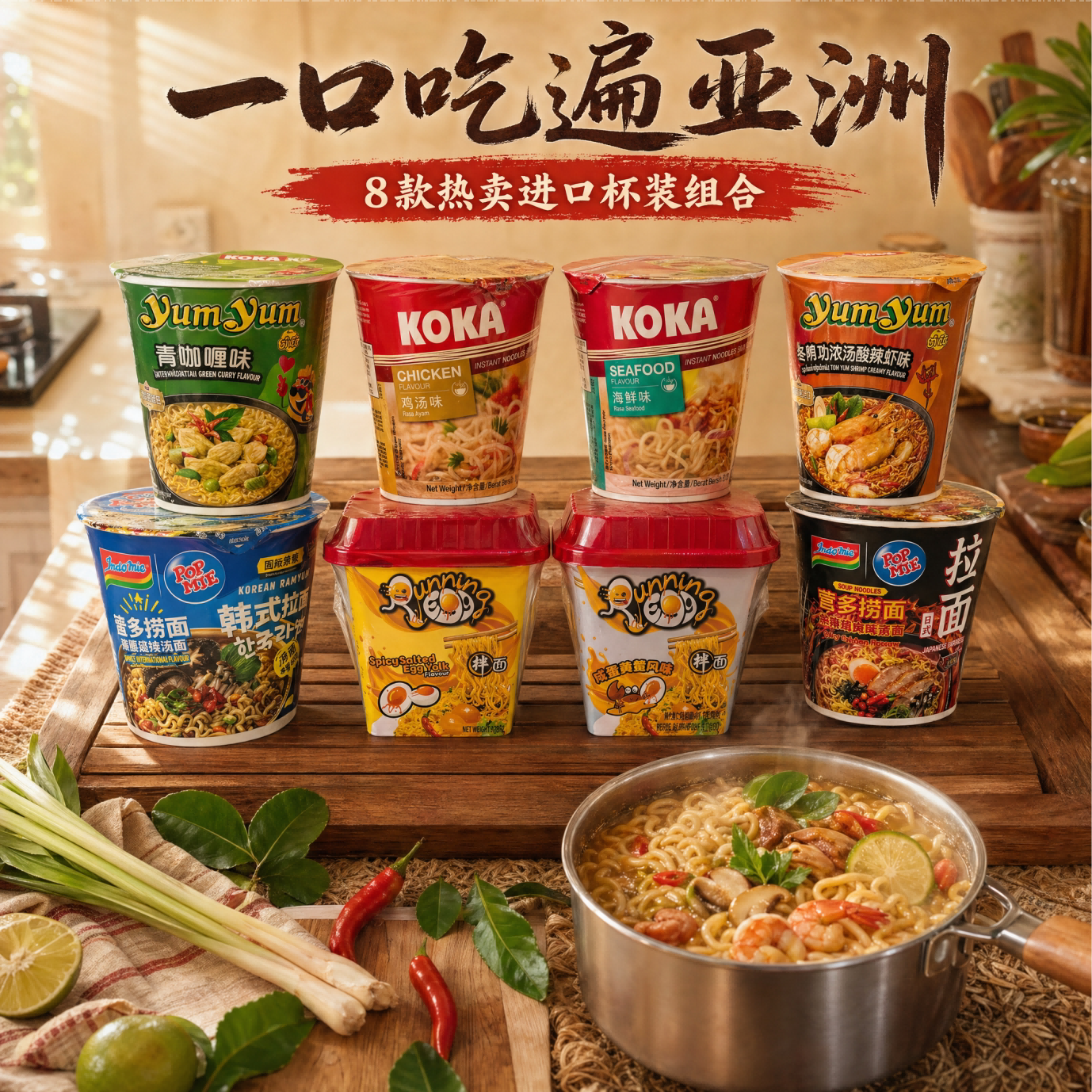 东南亚4国8味杯面组合装