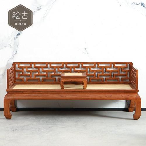 老榆木罗汉床全实木万字格罗汉榻中式仿古明清客厅沙发贵妃榻定制