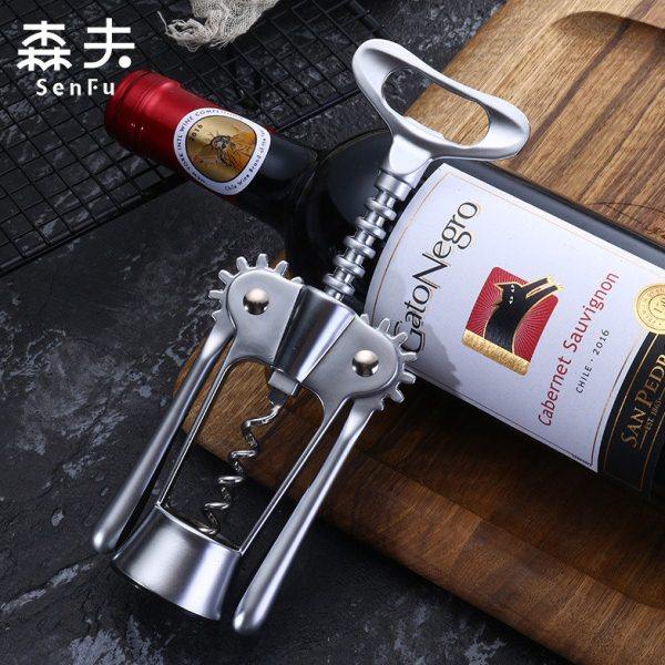 森夫红酒开瓶器多功能葡萄酒开酒器家用钢启瓶器起瓶器 起子