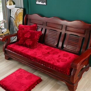 实木沙发垫子老式春秋红木质长椅坐垫四季通用防滑加厚皮沙发座垫