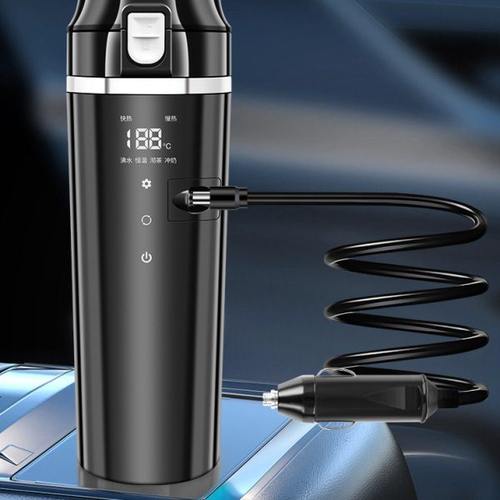 车载电热杯12V不锈钢100度汽车用加热水杯24V烧水壶热水器烧水杯