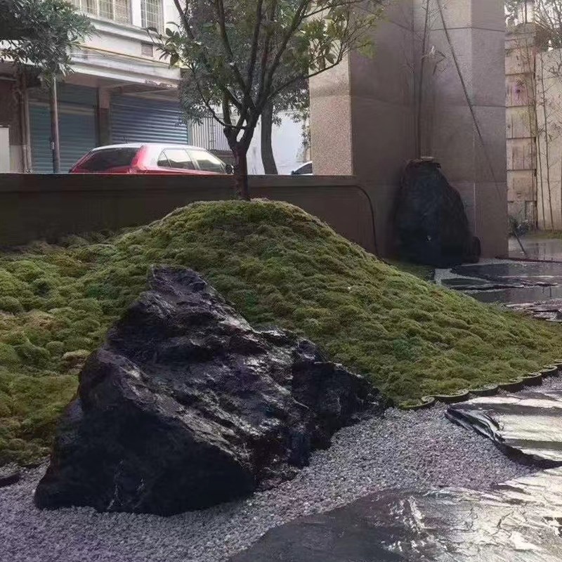 景观石天然原石黑色枯山水造x景石室内摆件原石禅意假山黑色造型