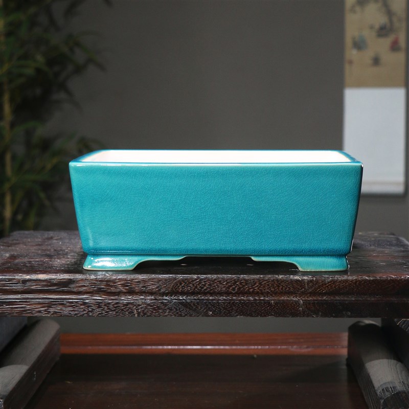 内径25-30内深5-10紫砂花盆长E方马槽陶瓷盆景盆多肉菖蒲松柏有孔