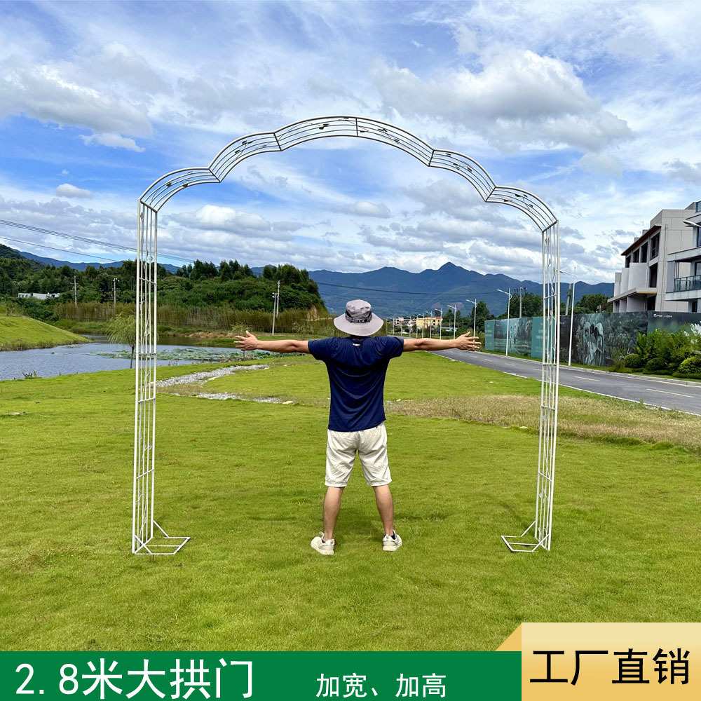 庭院铁艺拱门爬藤阳台葡萄蔷薇架子月季牵引拱形攀爬花架支架创意