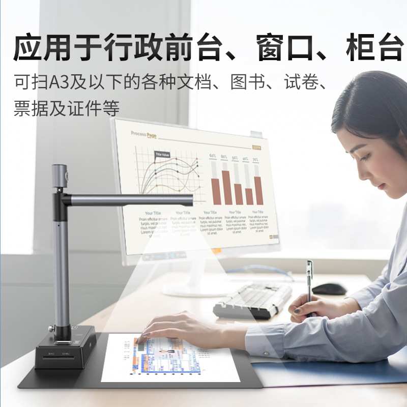 科密 GP2400AF 高拍仪 A3A4便携式扫描仪 1600万主500万副